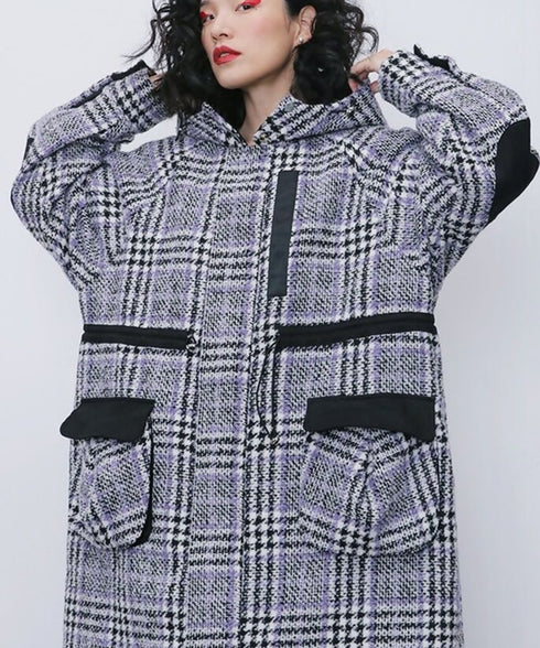 Check Utility Pocket Coat